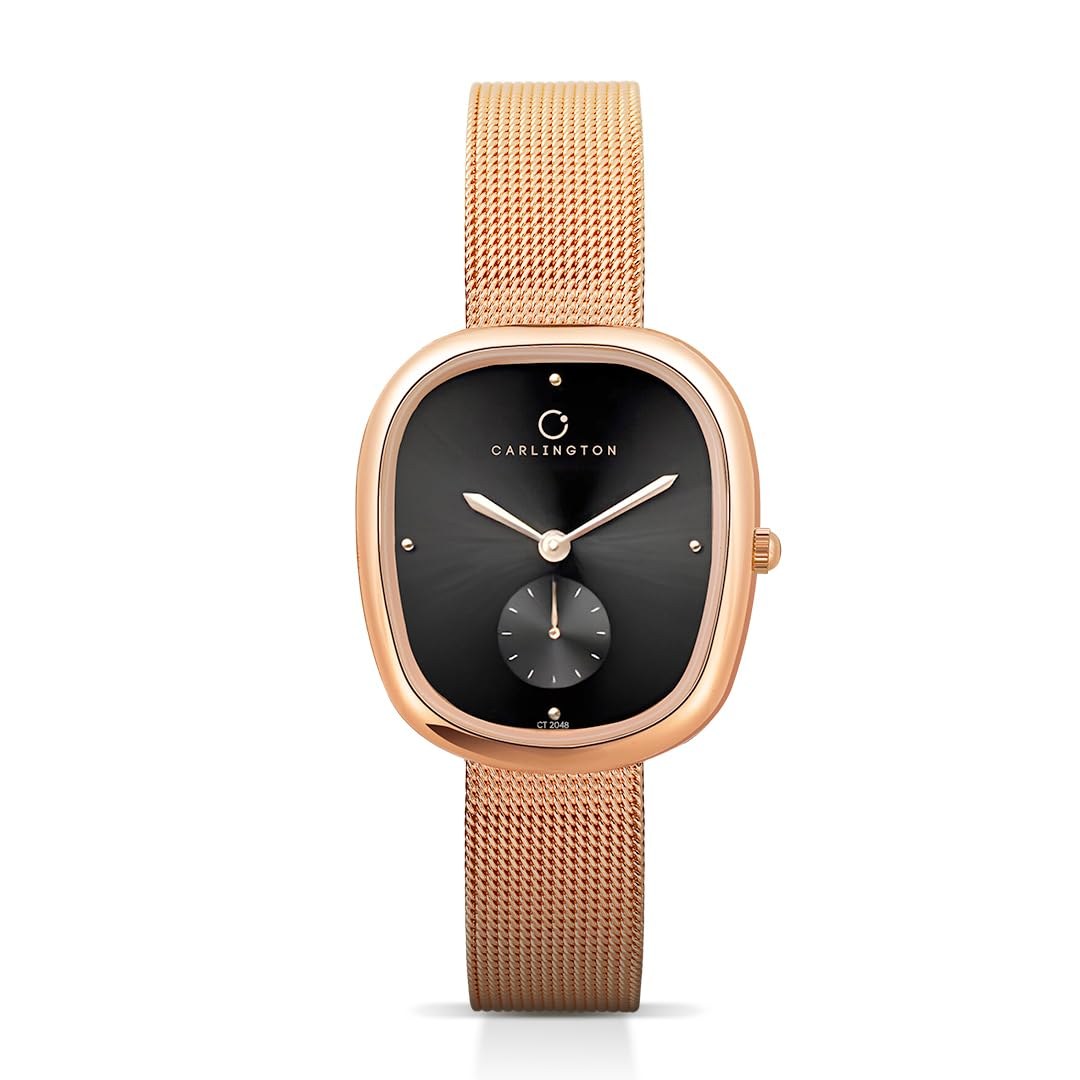 Carlington Iconic 2048 Analog Watches for Women with Premium mesh Strap, Scratch-Resistant Dial, and