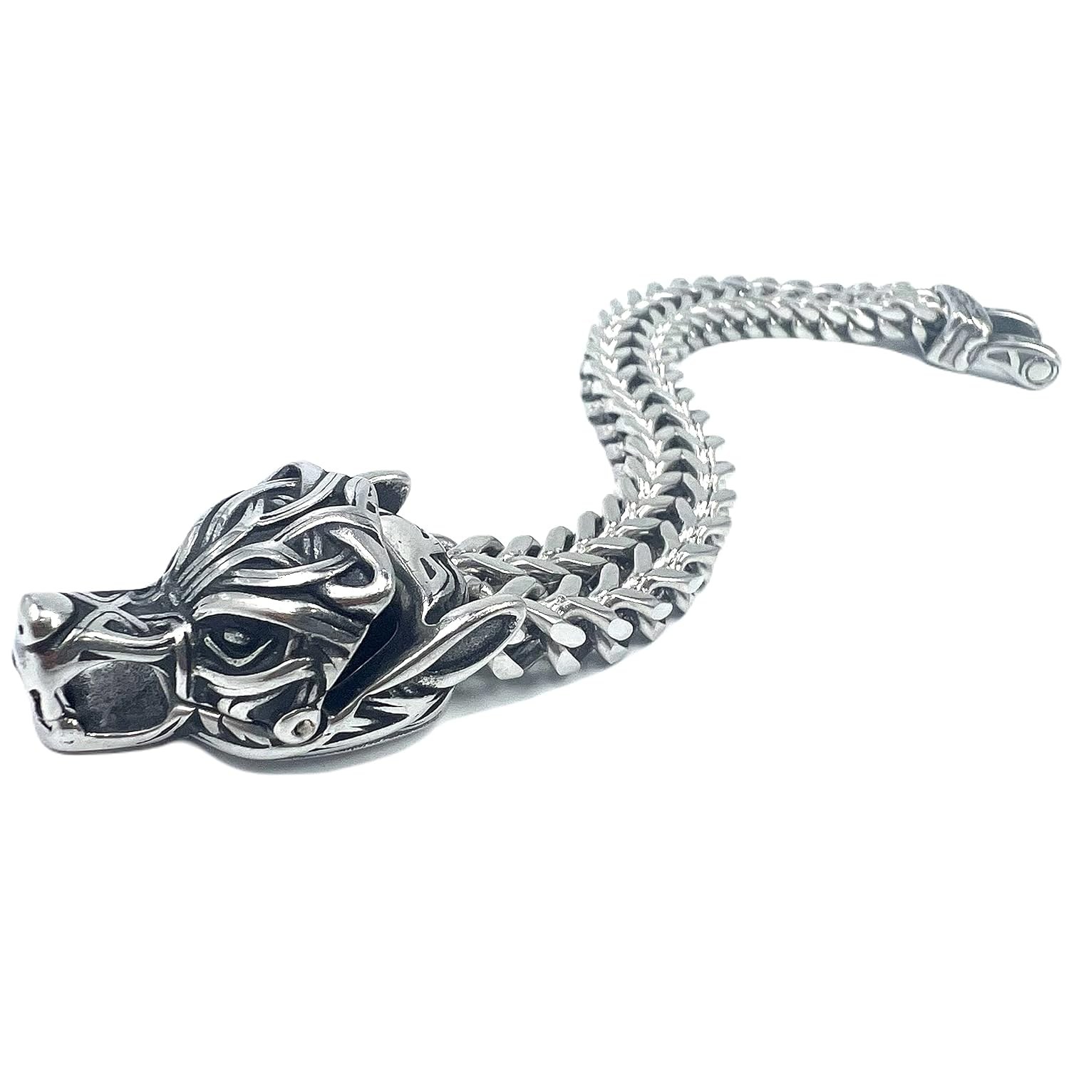 THE MEN THING 12mm Pure Stainless Steel Viking Bracelet, American trending Style - Viking Arm Rings,