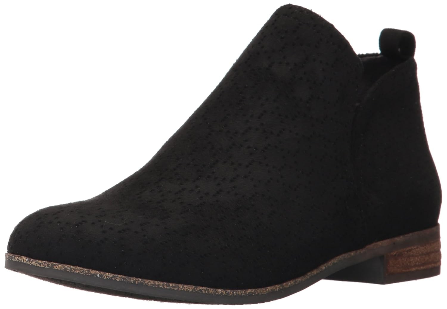 Dr. Scholl's Shoes Women's Rate Ankle Boot, Black Perforated Microfiber Suede, 6