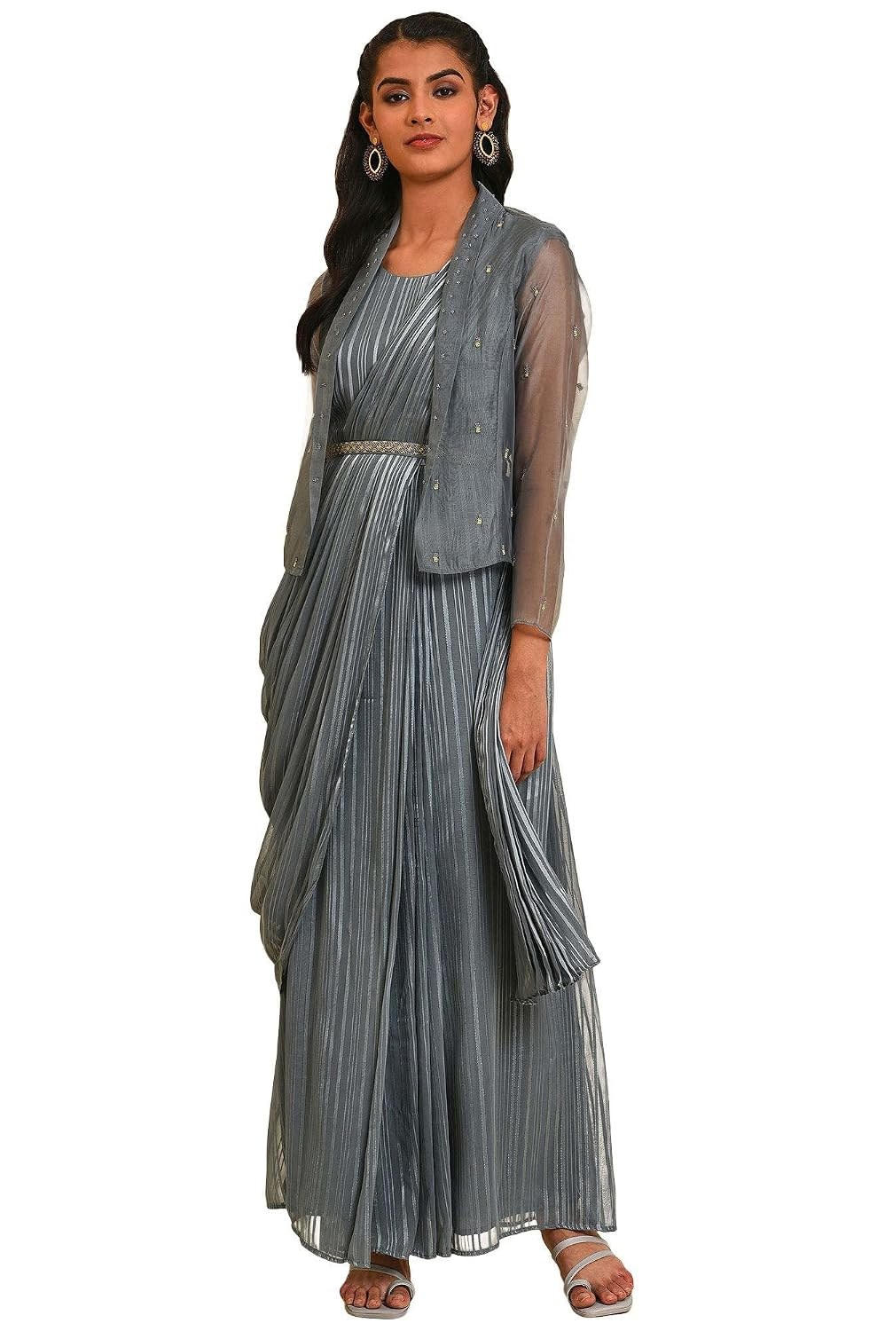 Wishful Womens Saree Dress & Jacket