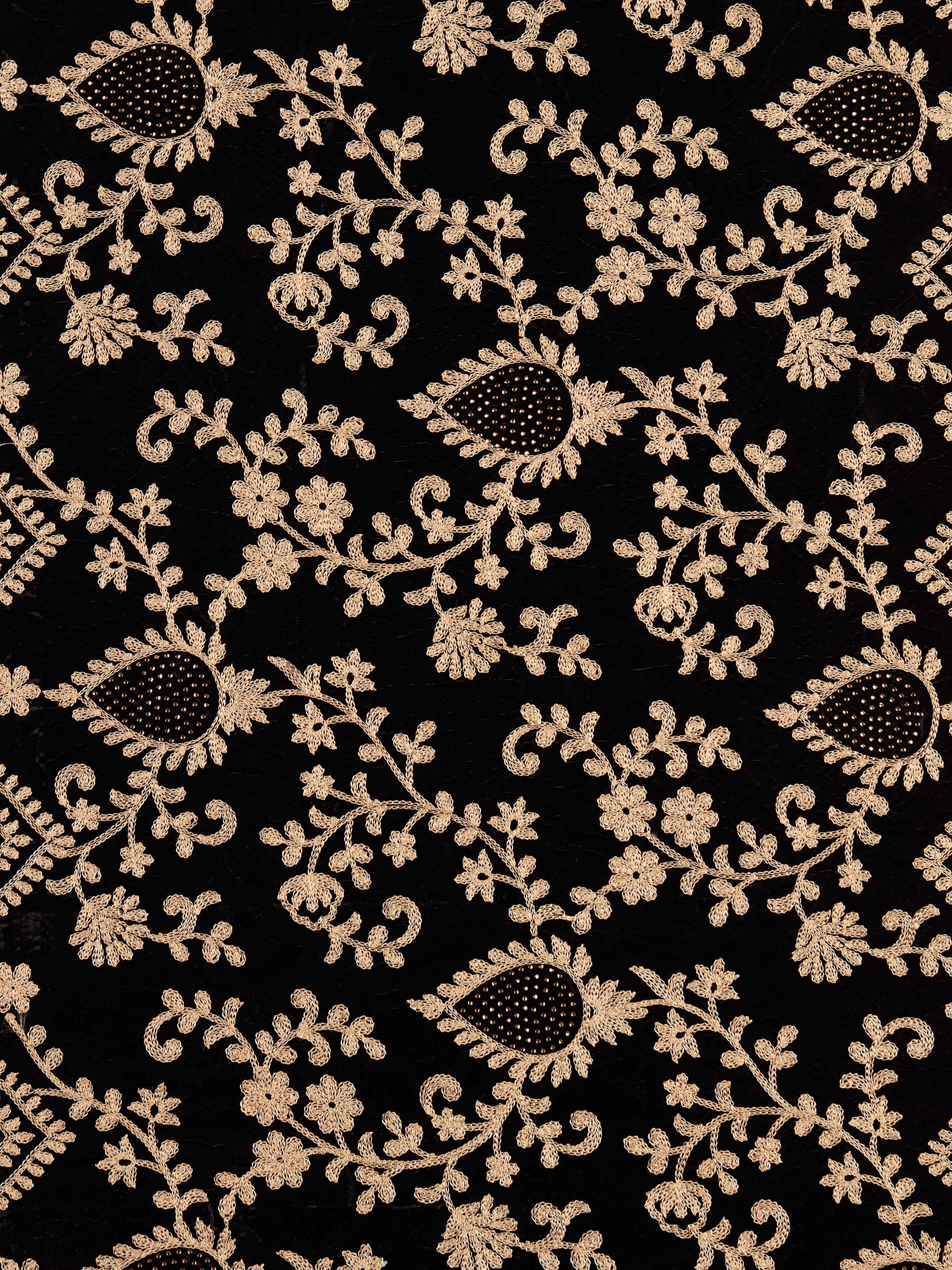 Men's Black Embroidered Dupatta