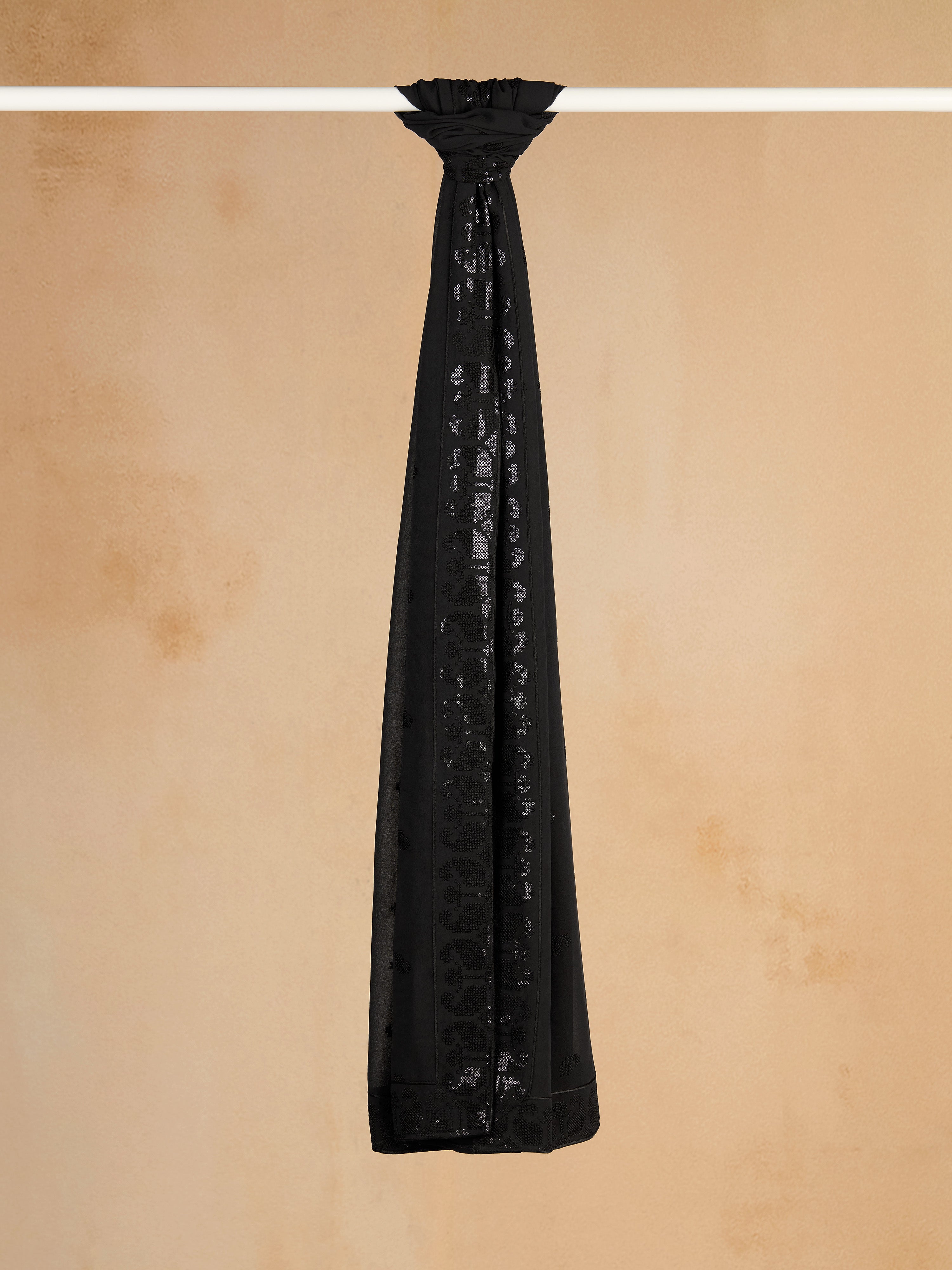 Men's Black Solid Dupatta