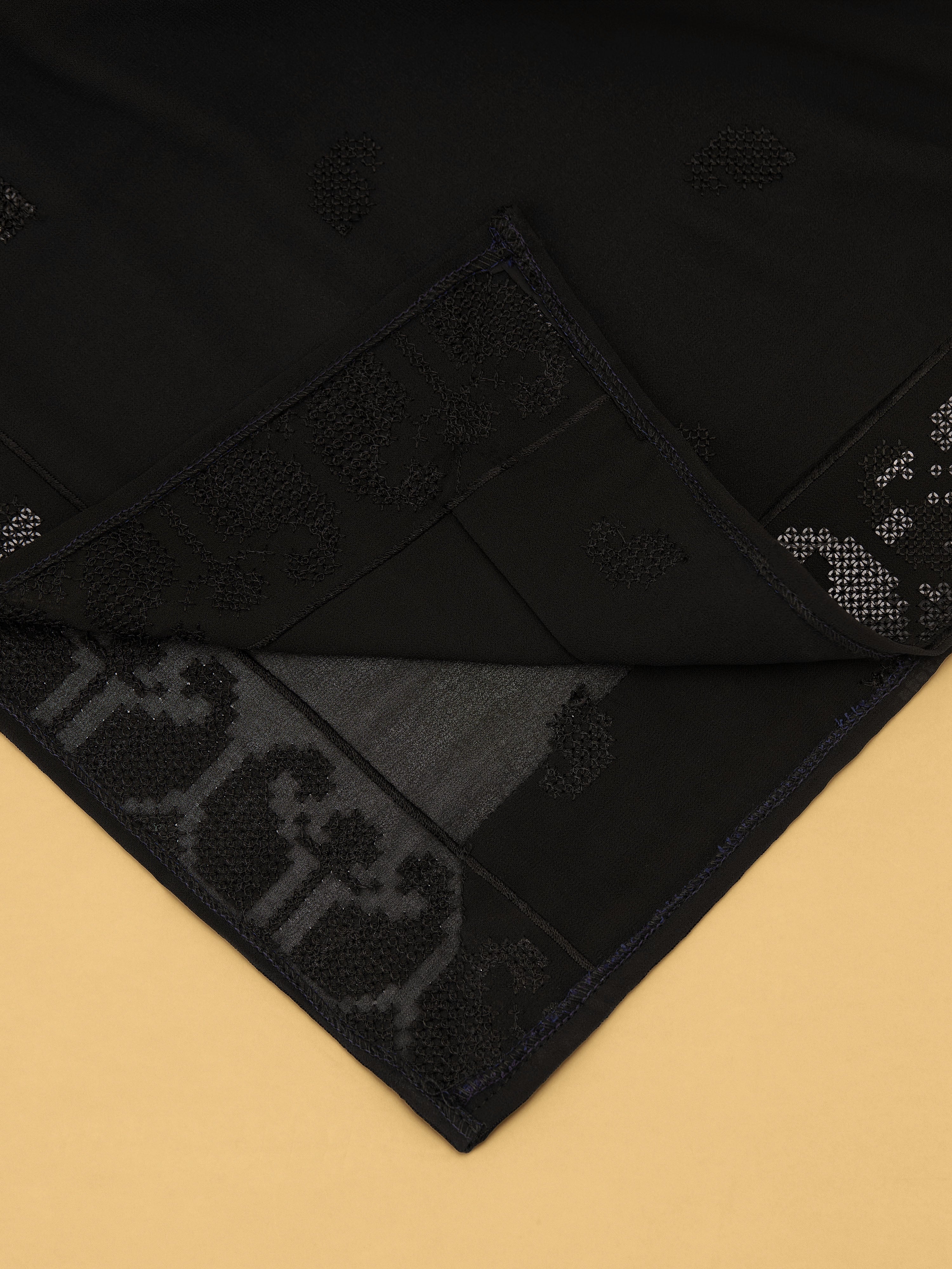 Men's Black Solid Dupatta