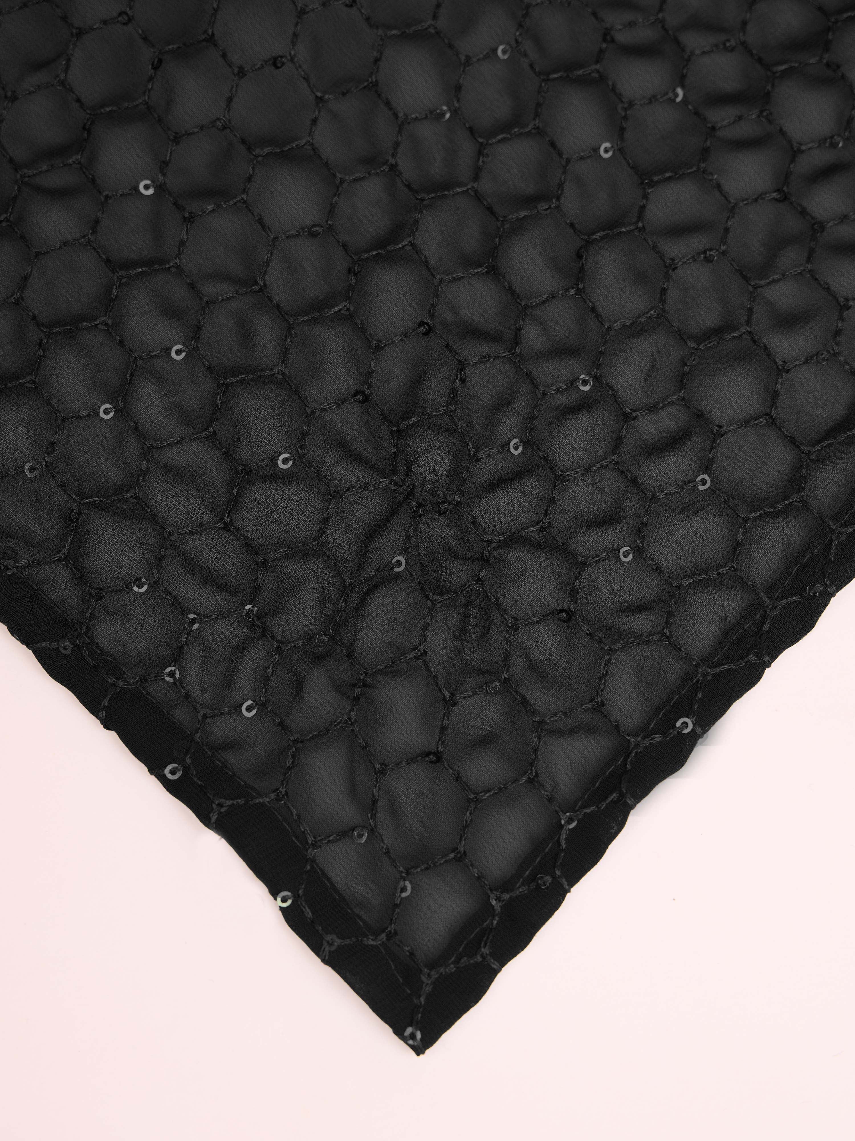 Men's Black Solid Dupatta