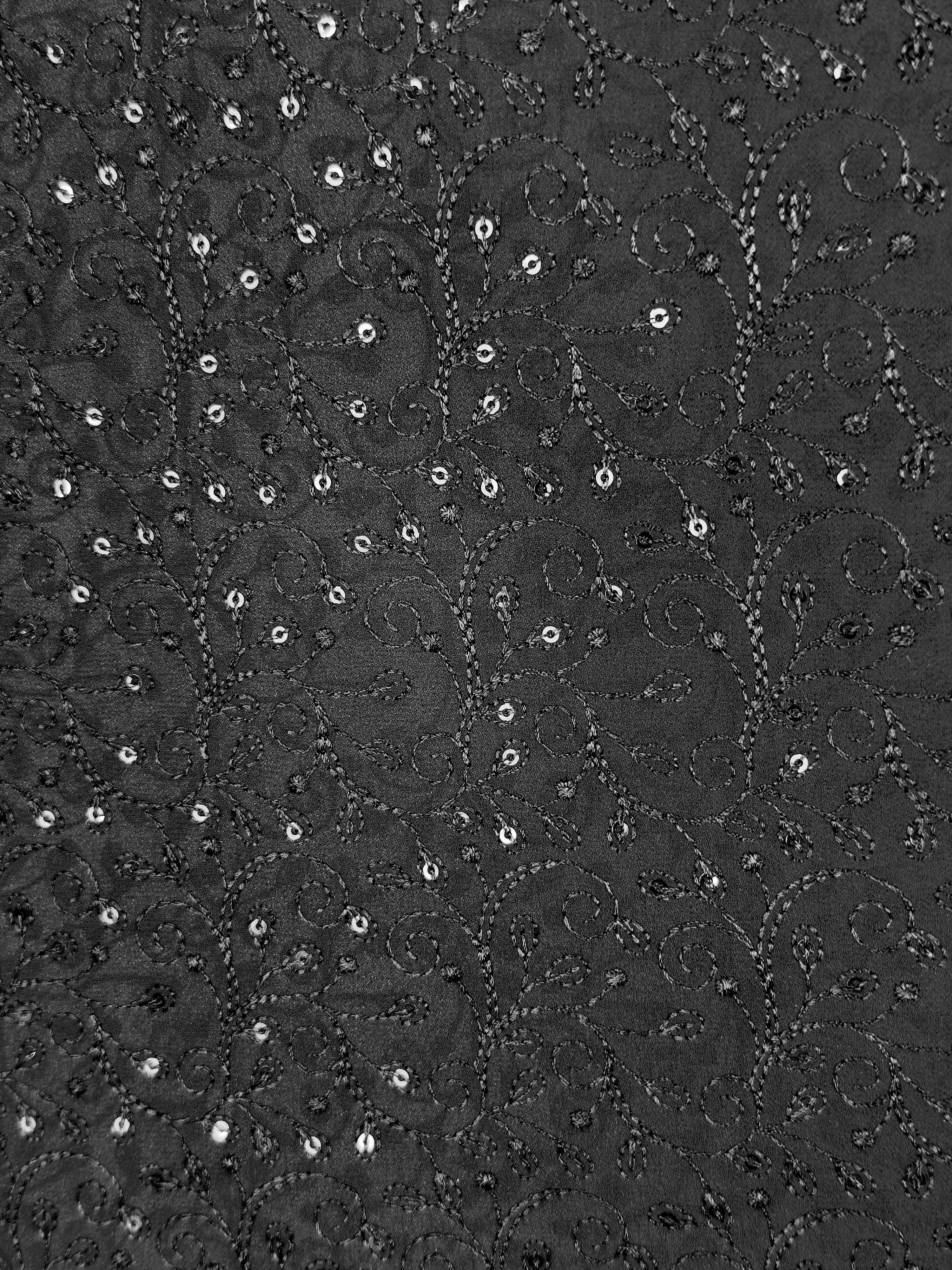 Men's Black Solid Dupatta