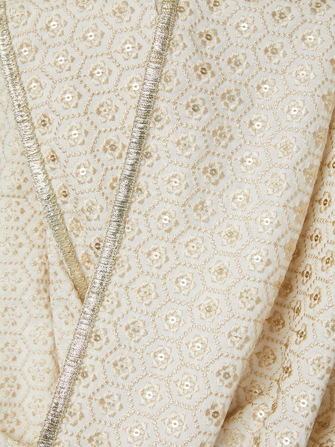 Men's Beige Geometric Dupatta