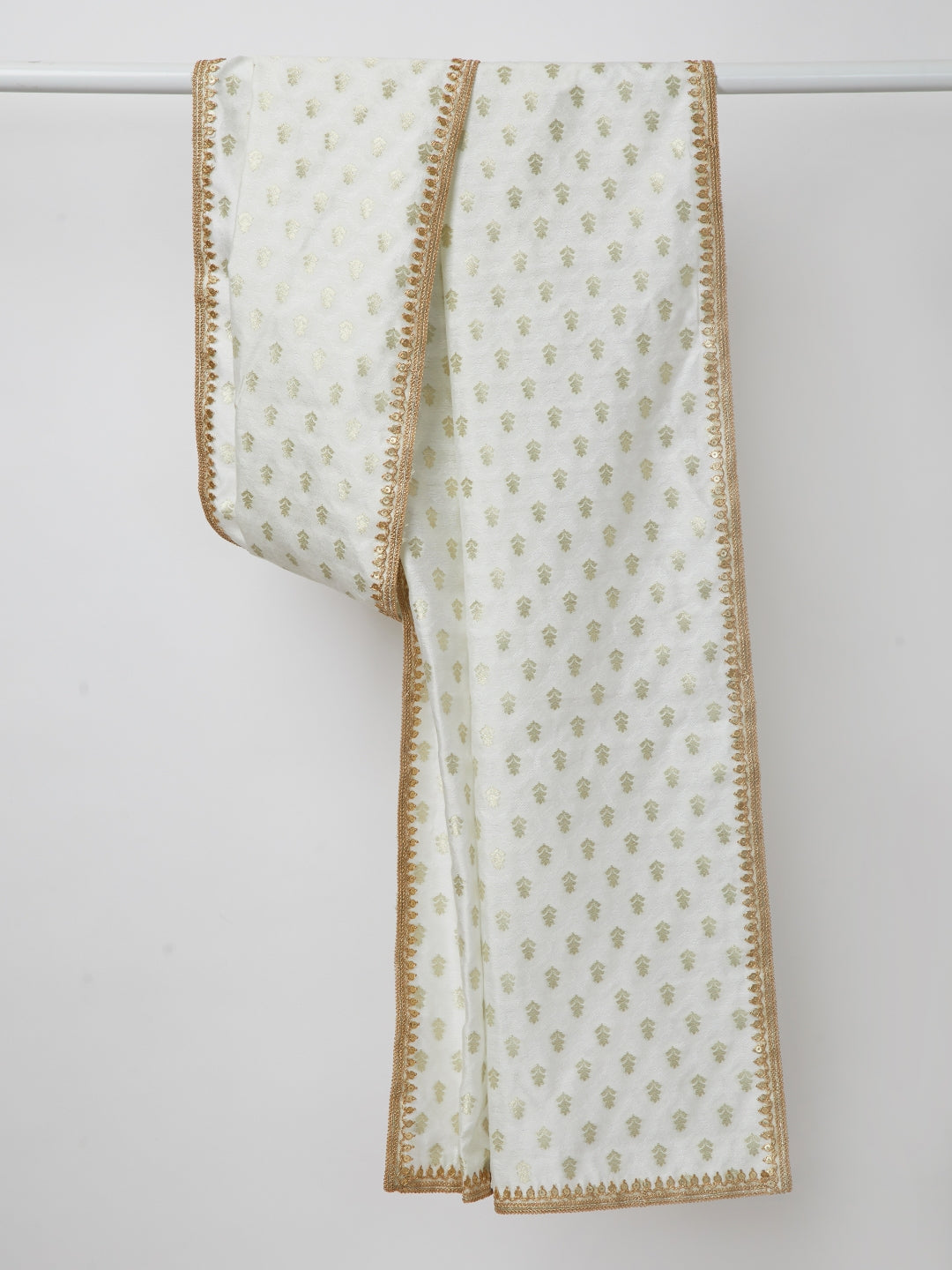 Men's White Paisley Dupatta