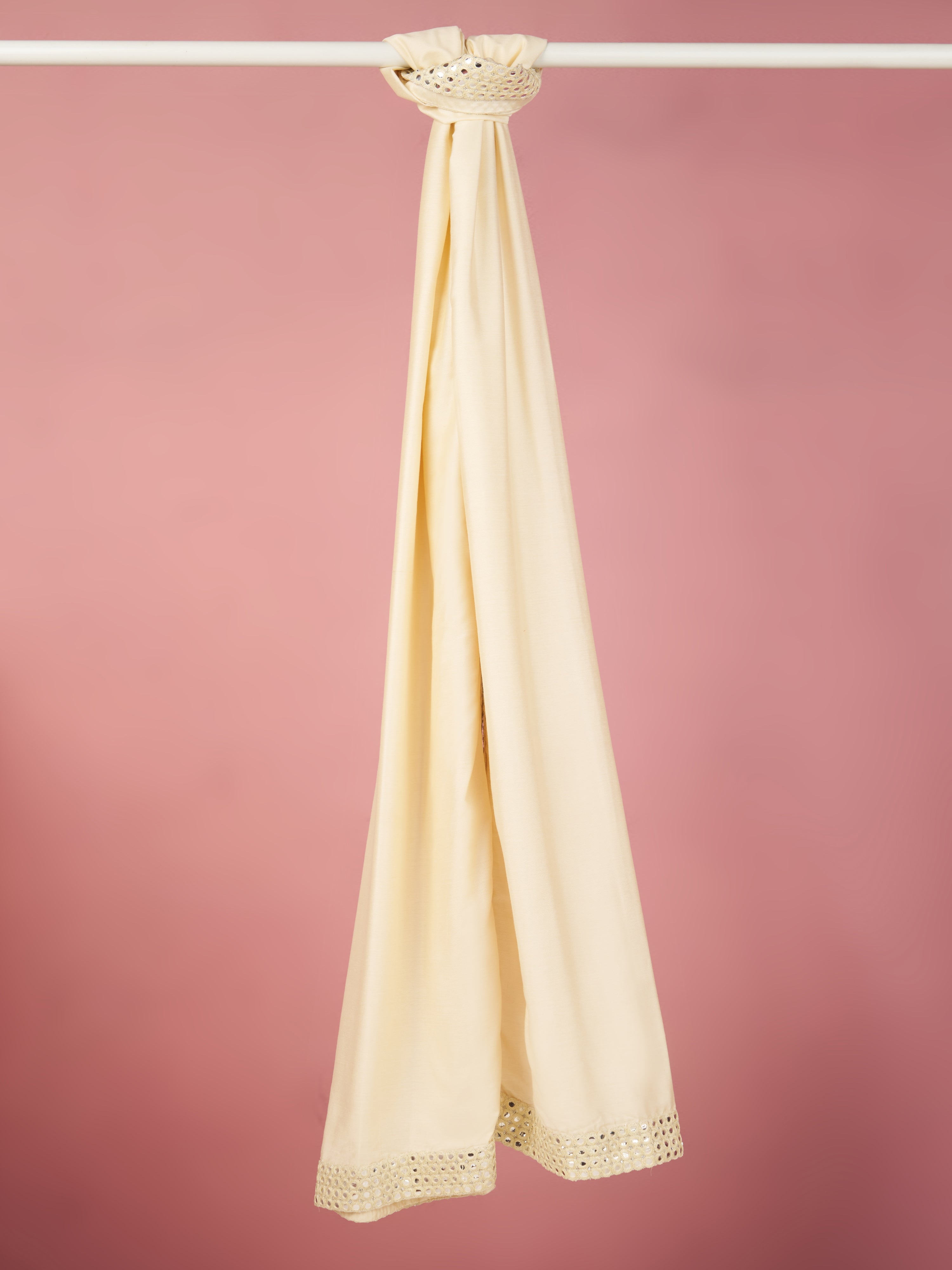 Men's Cream Solid Dupatta