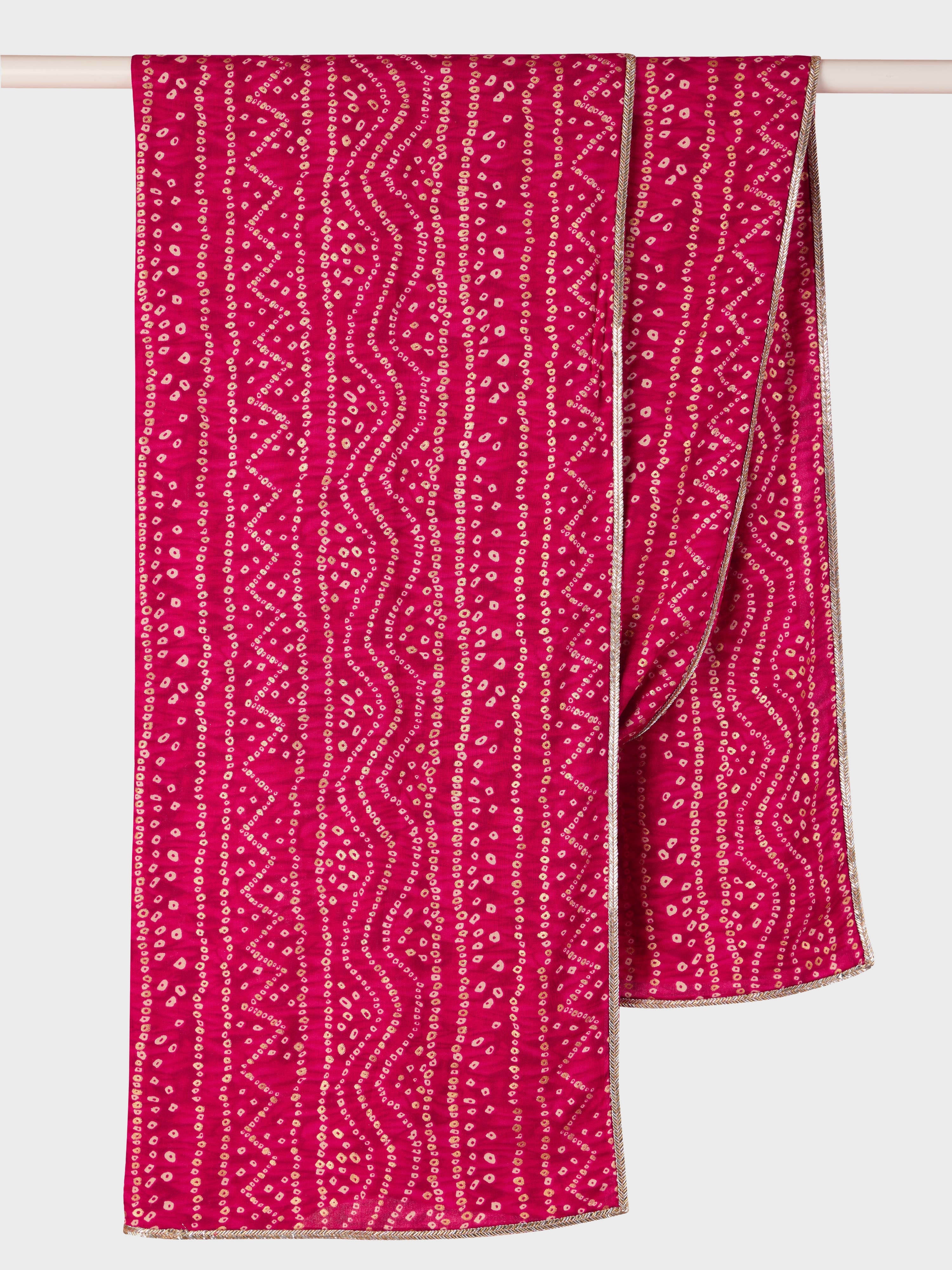 Men's Pink Bandhani Dupatta