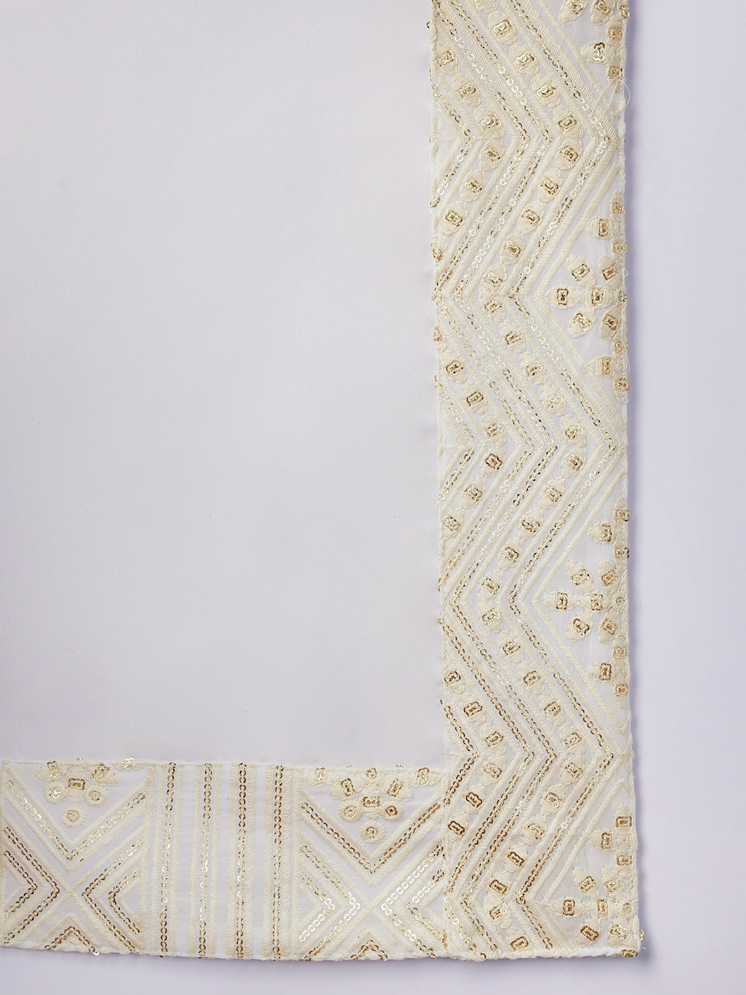 Men's White Solid Dupatta