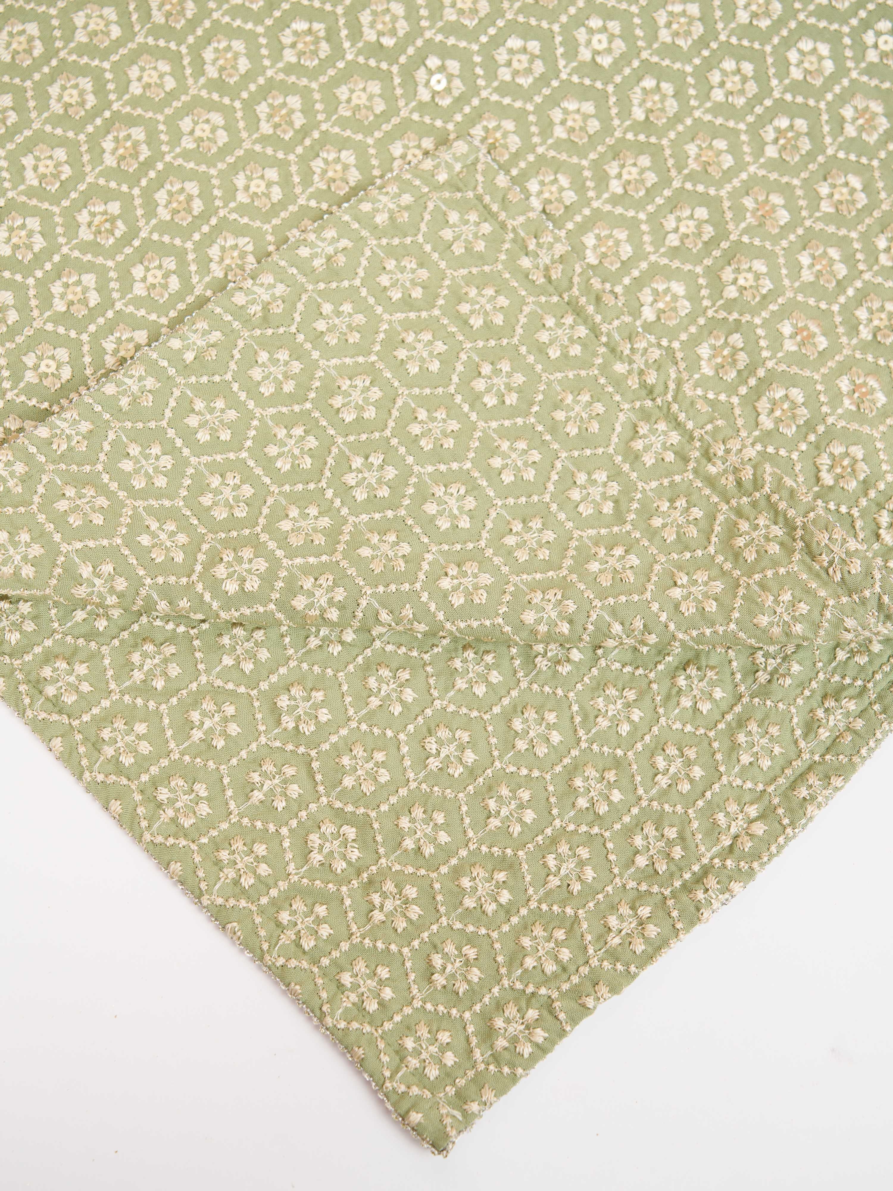 Men's Green Geometric Dupatta