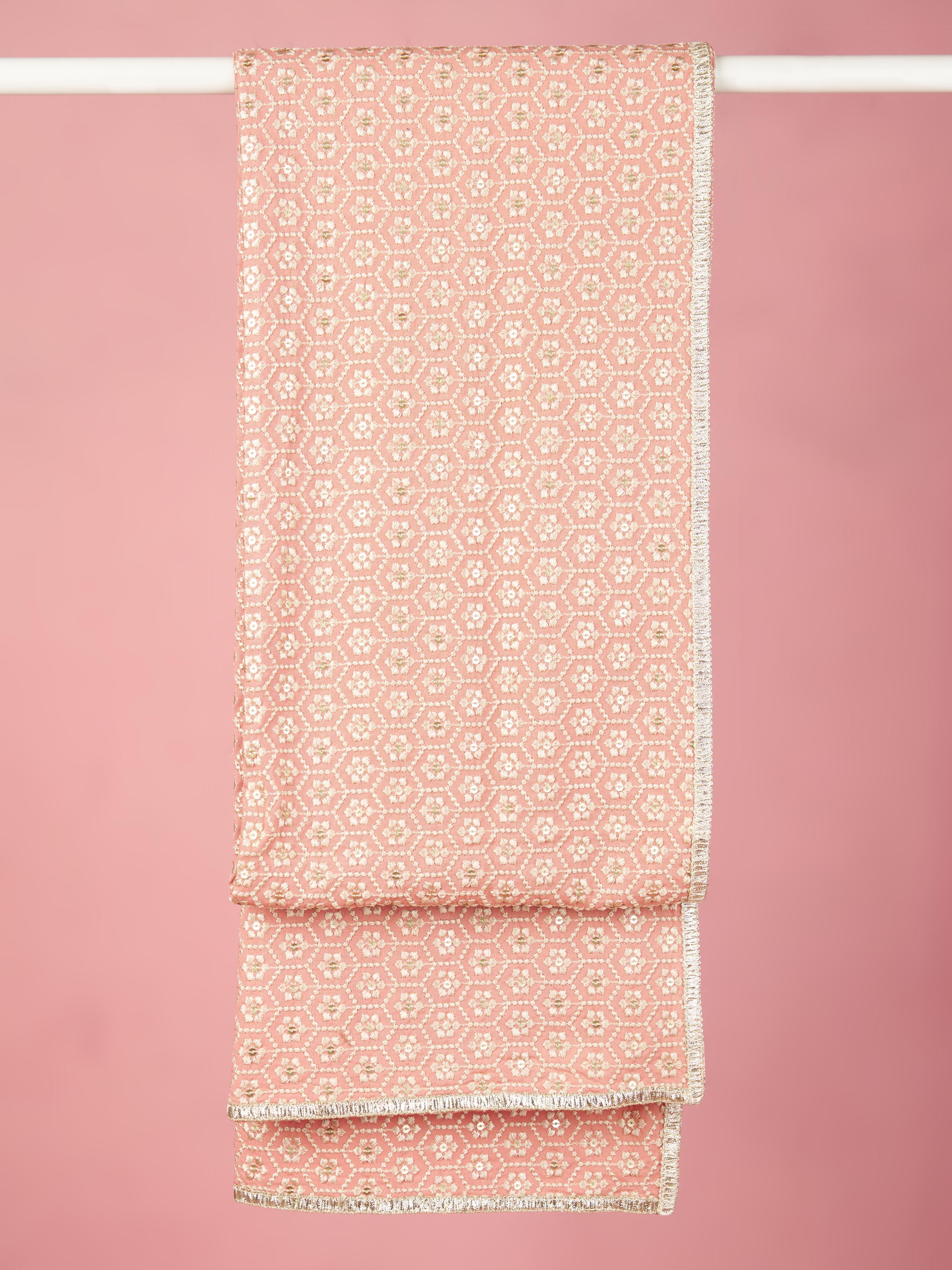 Men's Pink Geometric Dupatta
