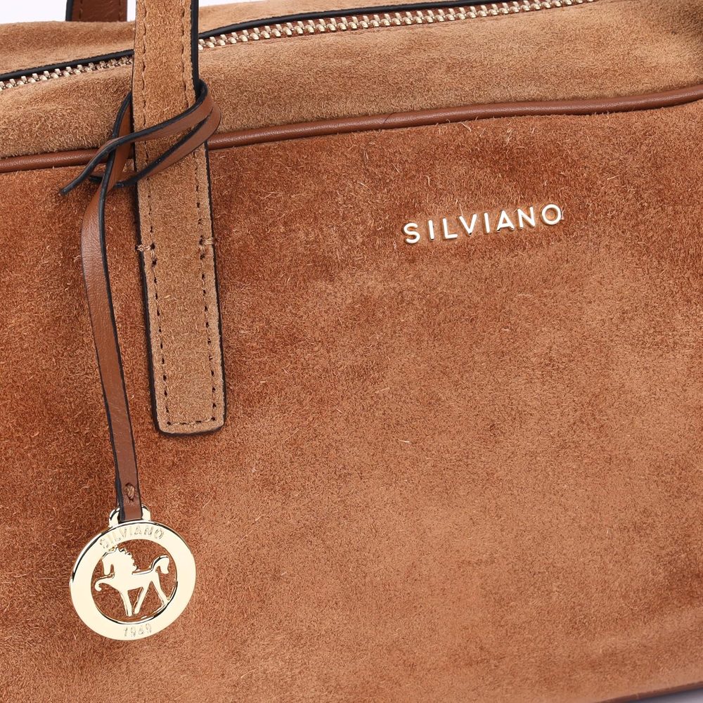 SILVIANO Women's Suede & Leather East-West Shoulder Bag
