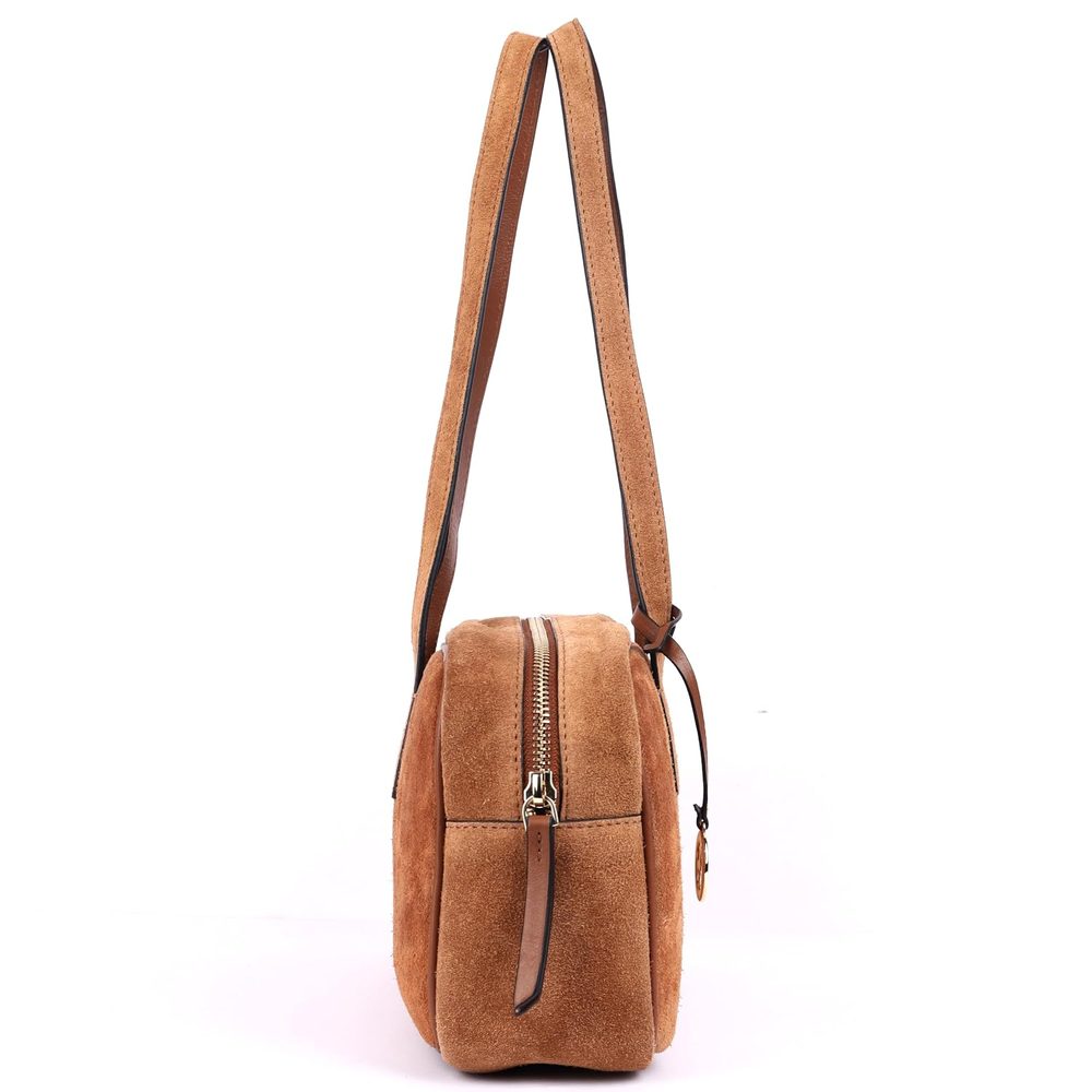 SILVIANO Women's Suede & Leather East-West Shoulder Bag