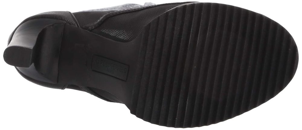 Karl Lagerfeld Women's Blayze Peep Toe Heeled Boot, Black, 6.5