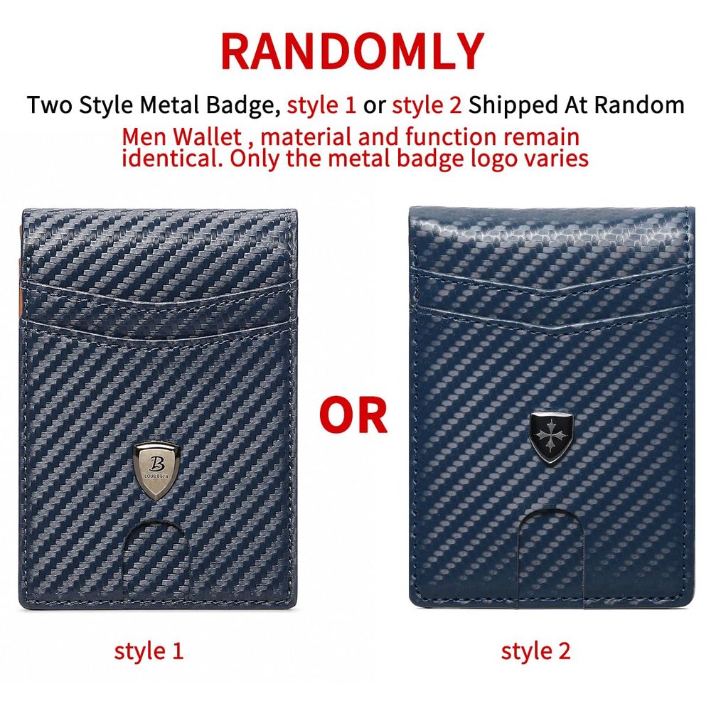 Mens Wallet Leather Credit Card Holder Slim Bifold RFID Blocking Front Pockets Minimalist Wallets for Men with ID Window