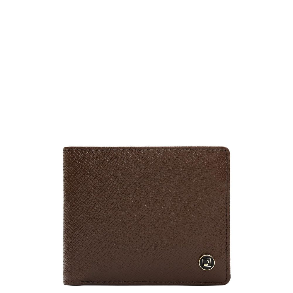 Da Milano RFID Protected Leather Wallet for Men with Card Slot - Date Brown