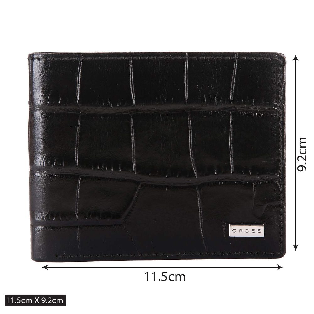 Cross Black Men's Wallet Stylish Genuine Leather Wallets for Men Latest Gents Purse with Card Holder Compartment(AC268799_3-1)