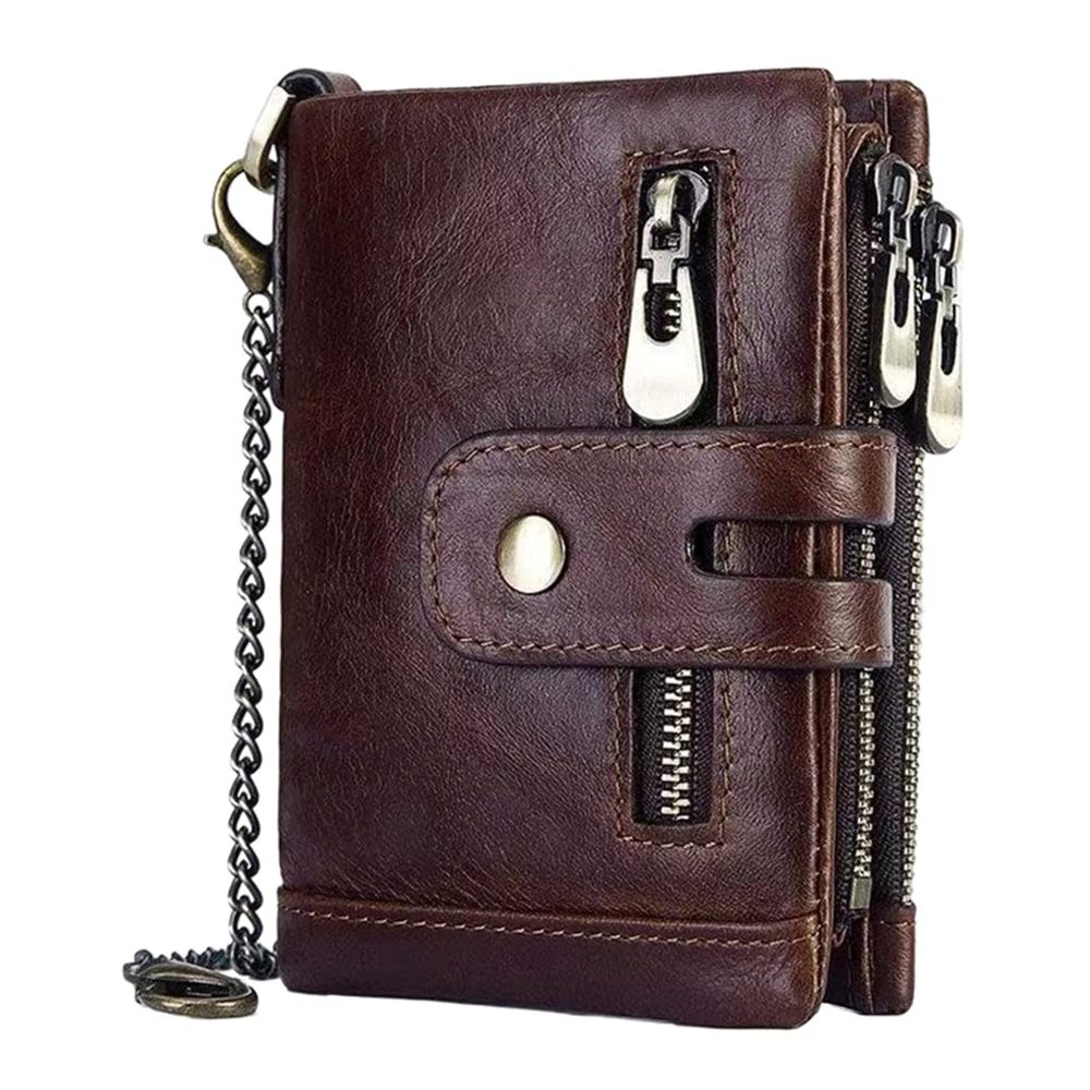 ATORSE™ Mens Wallet Leather Leather Wallet Credit Card Holder RFID Bifold Coffee