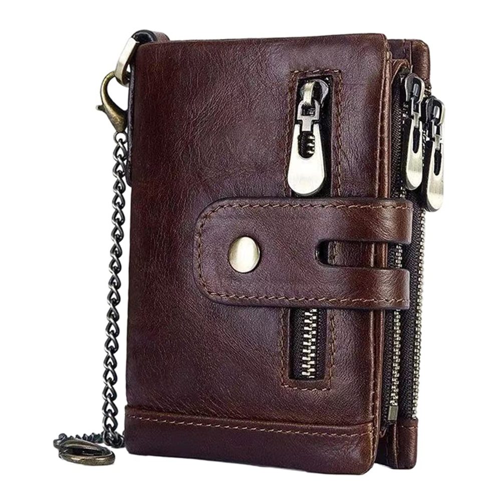 ATORSE™ Mens Wallet Leather Leather Wallet Credit Card Holder RFID Bifold Coffee