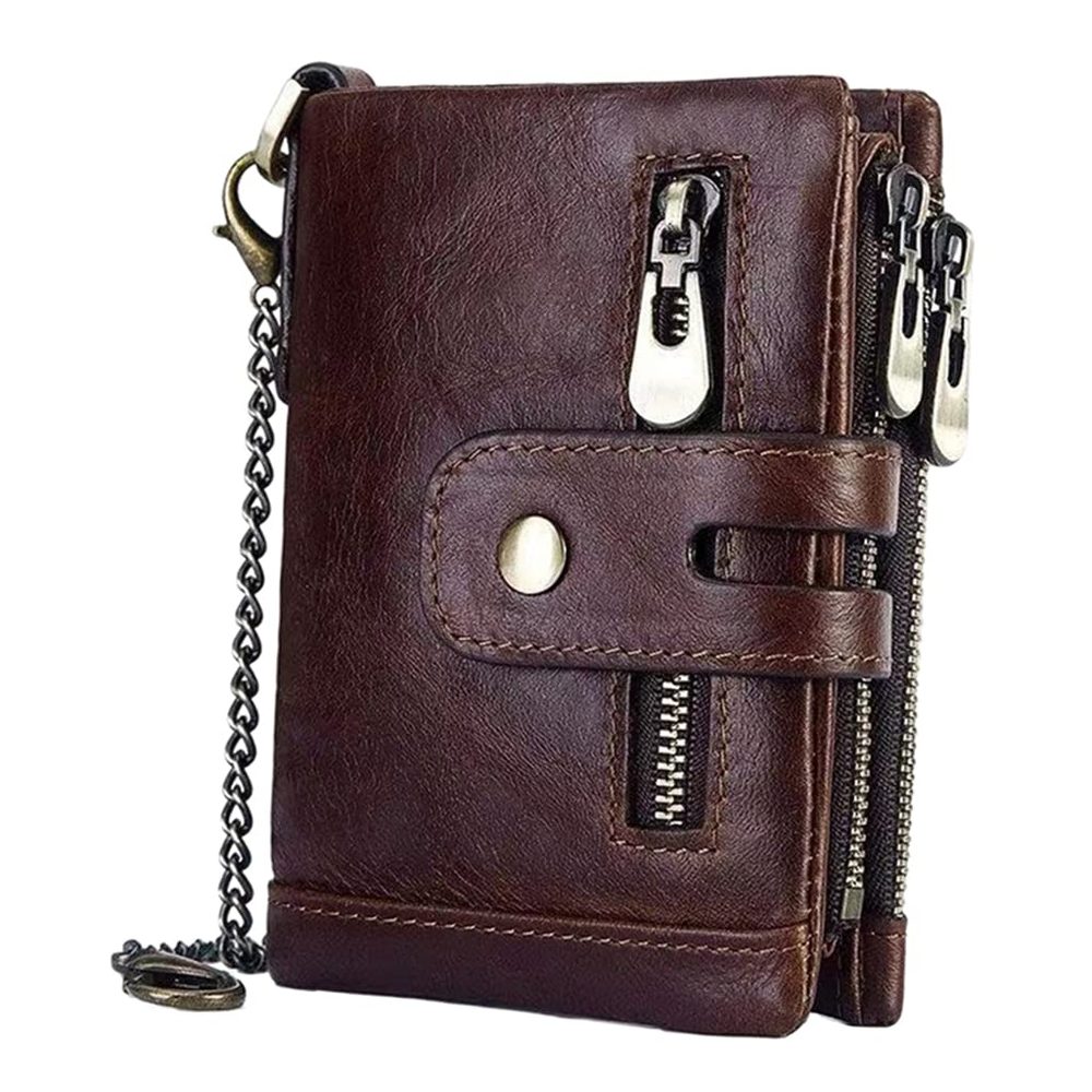 ATORSE™ Mens Wallet Leather Leather Wallet Credit Card Holder RFID Bifold Coffee