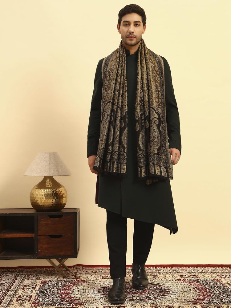 Pashmoda Men Hunar Fine Wool Kaani Shawl,