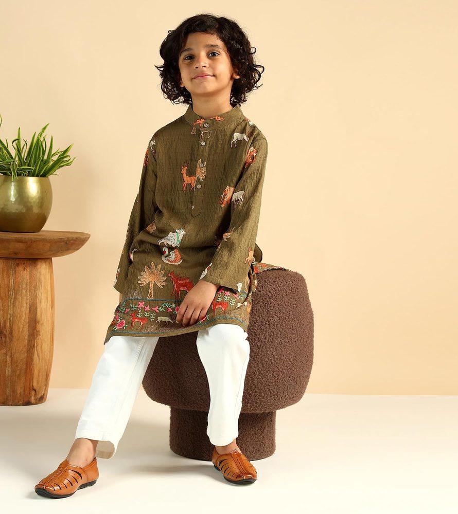 Boys Nylon Knee Length Kurta