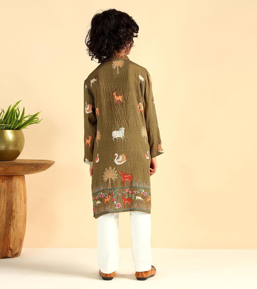 Boys Nylon Knee Length Kurta