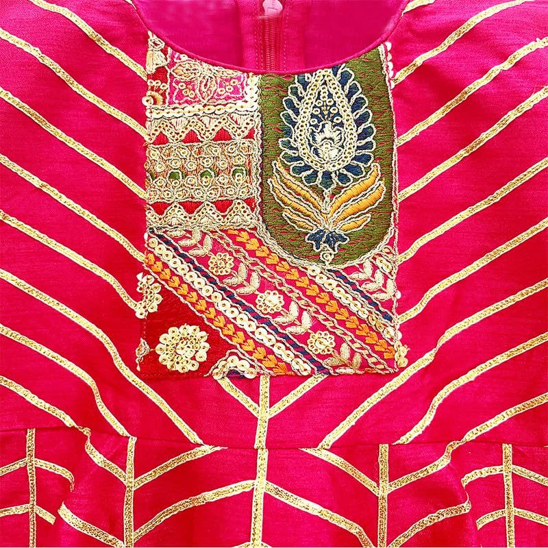 Girl's Raw Silk Gota Embroidered Dhoti Set For Girls | Dhoti Set Designer Indian Ethnic Wear for Girls