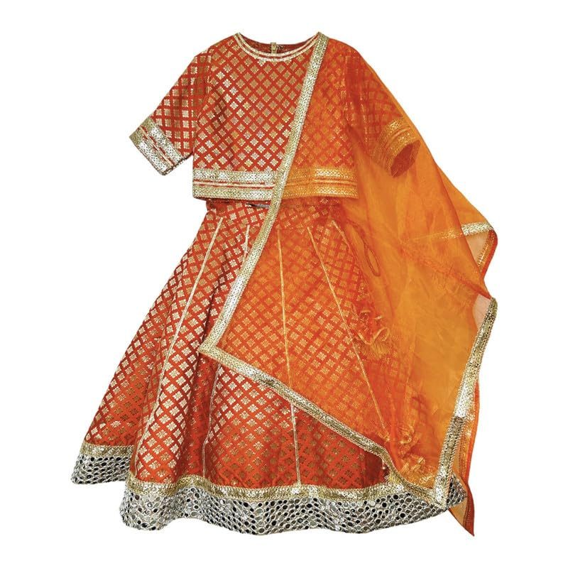 Girl's Banarsi Banarsi Lehenga Set For Girls | Lehenga Set Designer Indian Ethnic Wear for Girls