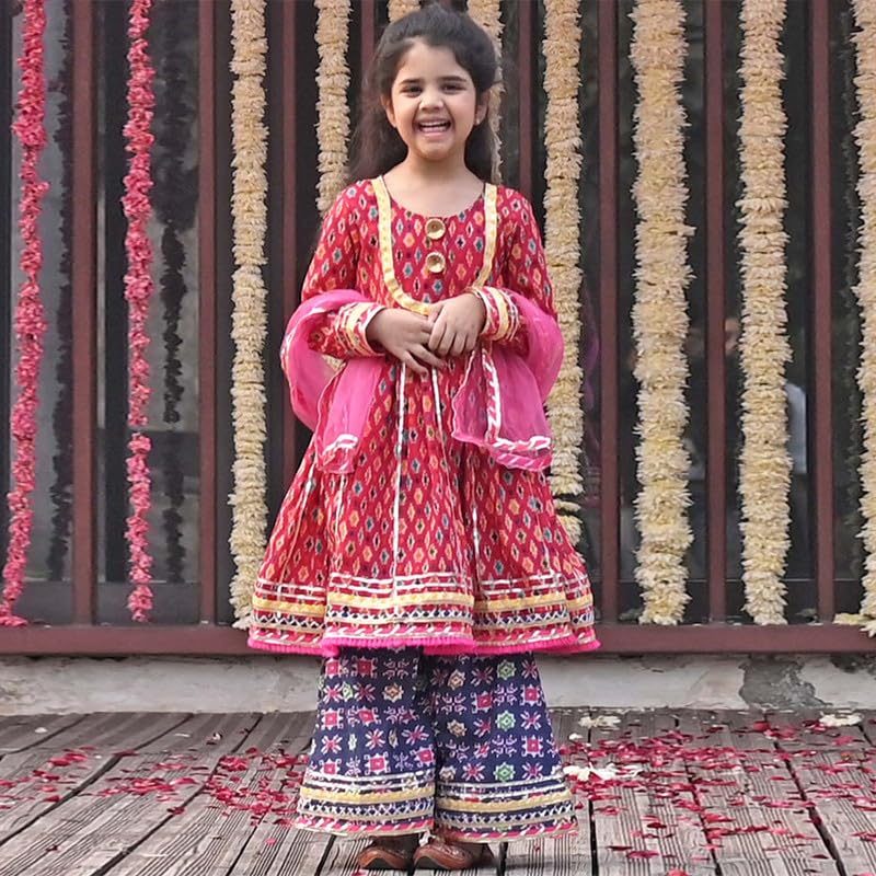 Girl's Cotton Sharara Set | Sharara Set Designer Indian Ethnic Wear for Girls
