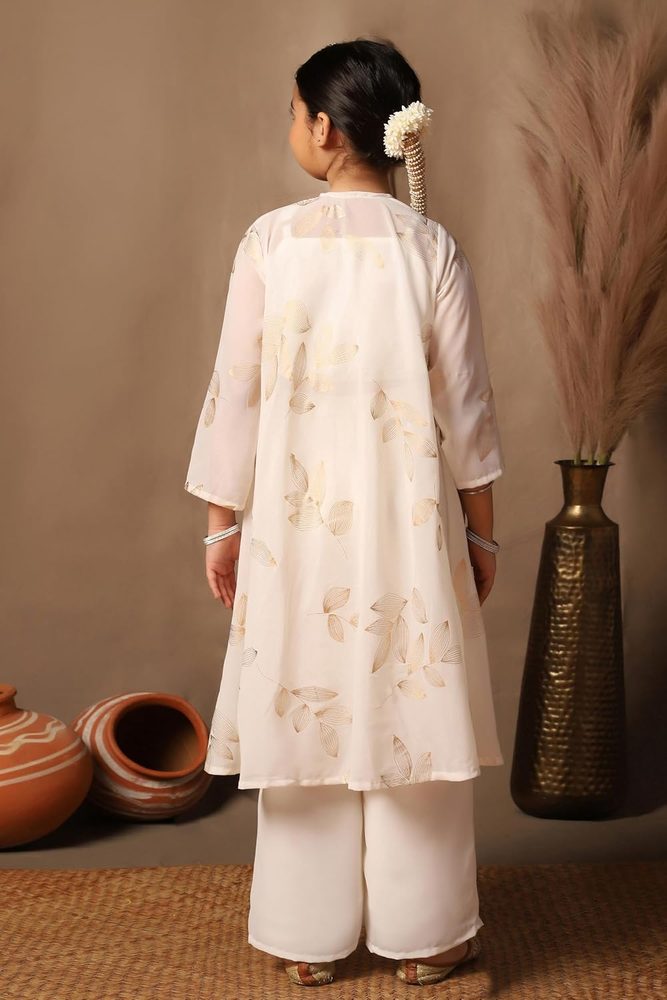 Fashion Dream Girls Georgette Embroidered Top Palazzo Set | Kids Ethnic Wear | Palazzo set for girls | Indo Western Set