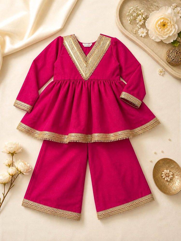 JAGGU Baby Girls Kurti Palazzo Set