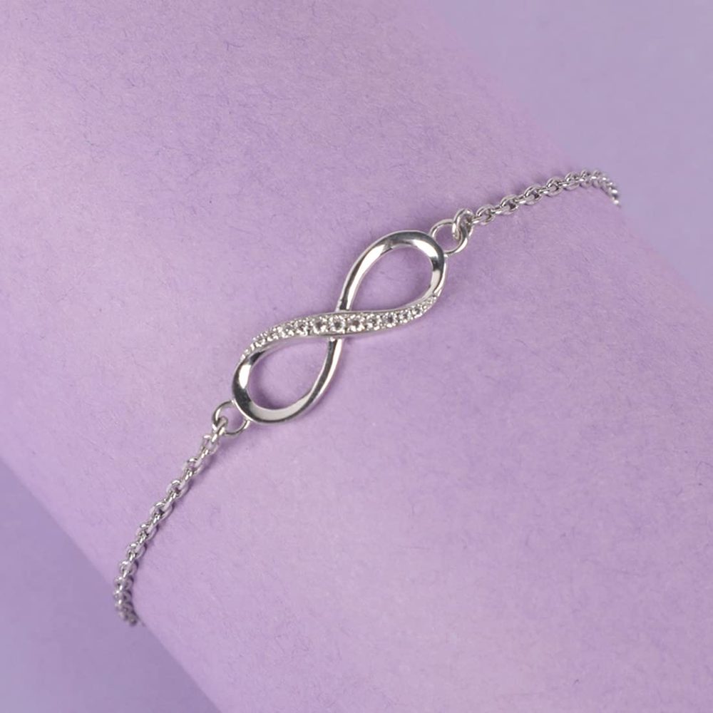 Clara 925 Sterling Silver Infinity Adjustable Bracelet Gift for Women