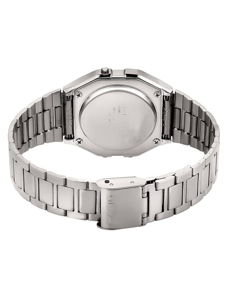 Casio Vintage A-158WA-1Q Digital Grey Dial Unisex Watch Silver Metal Strap (D011)