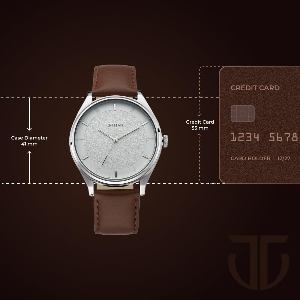Titan Men's Classic Watch: Gradient Dial & Sleek Markings with Leather Strap-NS1802SL13
