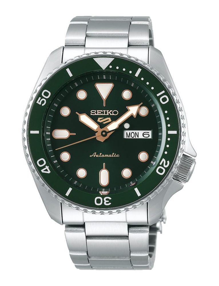 Seiko Stainless Steel Analog Green Dial Men Watch-Srpd63K1, Bandcolor-Silver