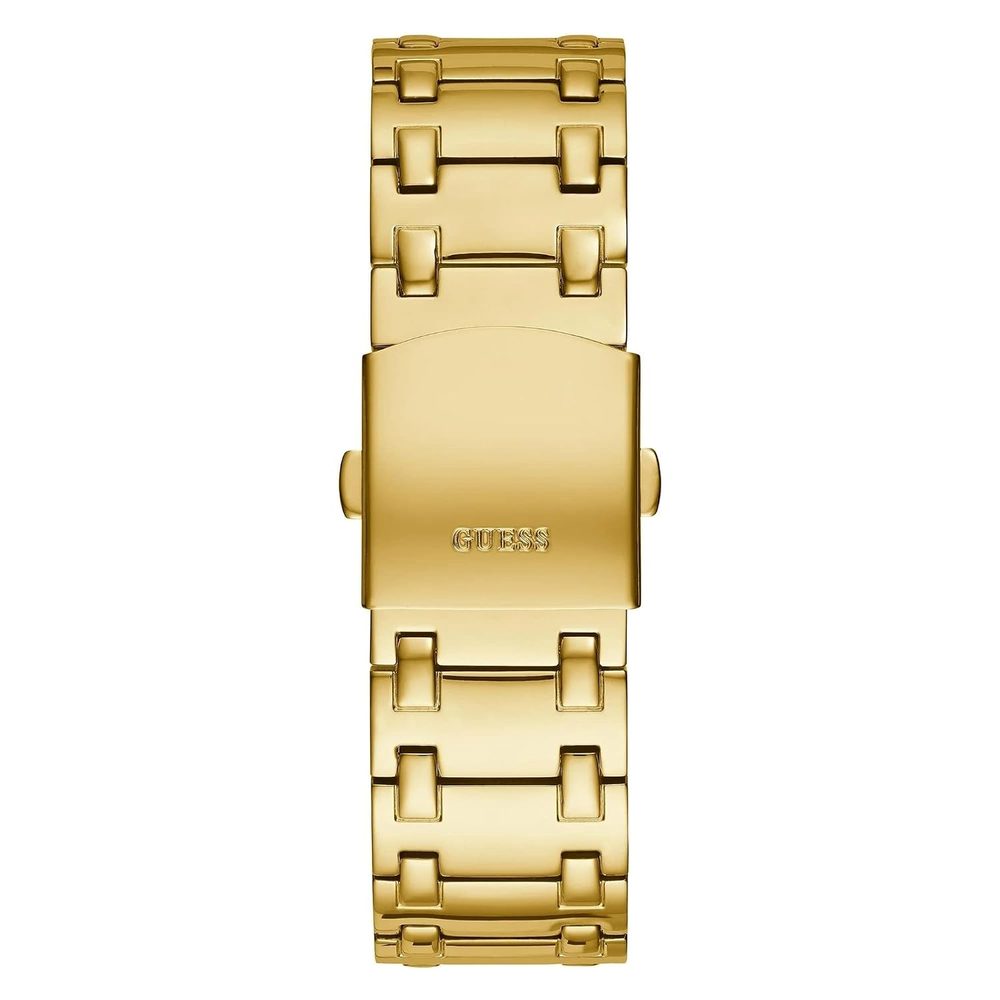 GUESS Momentum Analog Watch for man with Champagne Round Dial & Gold Stainless Steel Bracelet Band Water Resistant Men's Wrist Watches - GW0419G2