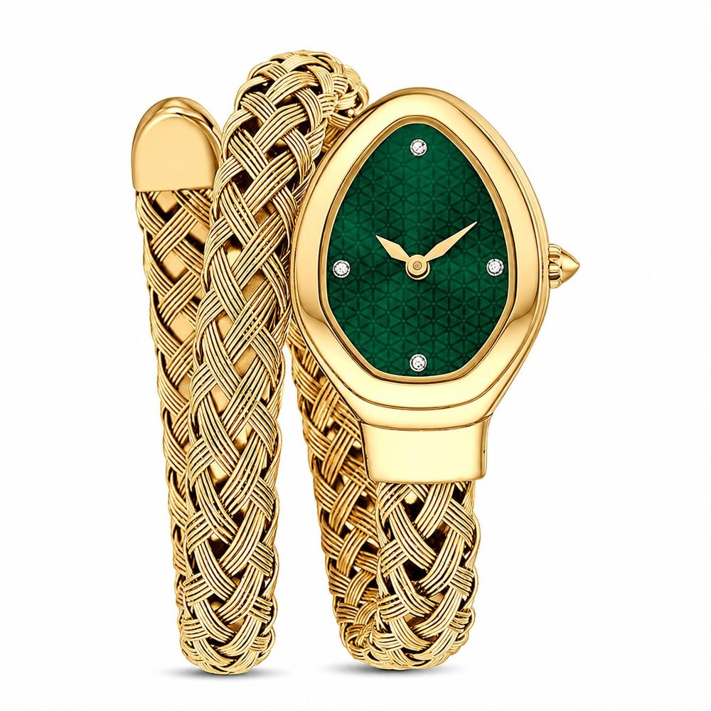Luxury Gold Plated Women's Bracelet Watch with Pink Dial | Analog Wrist Watch for Women & Girls | Premium Woven Mesh Bracelet Strap | Jewelry Watch for Party, Wedding, Office & Daily Wear
