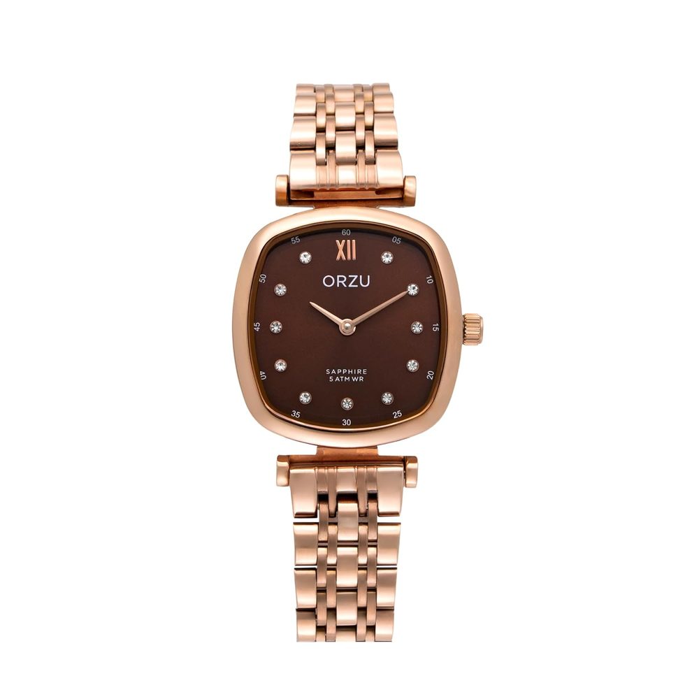 ORZU Analog Women's Watch Stainless Steel Case & Solid Band Sapphire Glass (LA1003)