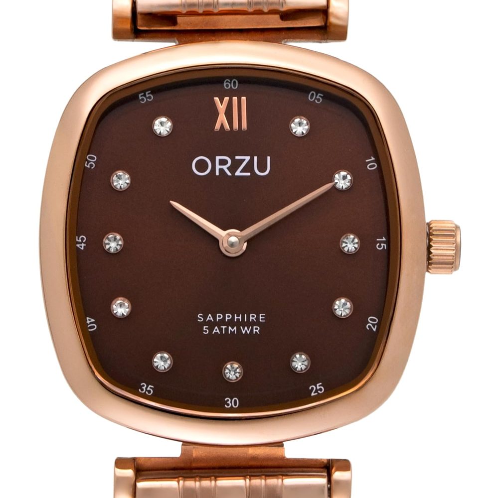 ORZU Analog Women's Watch Stainless Steel Case & Solid Band Sapphire Glass (LA1003)