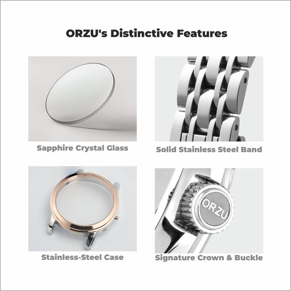 ORZU Analog Women's Watch Stainless Steel Case & Solid Band Sapphire Glass (LA1003)
