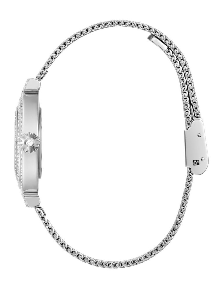GUESS Dream Analog Watch for Women with Silver Round Dial & Silver Mesh Bracelet Band Water Resistant Women's Wrist Watches - GW0550L1