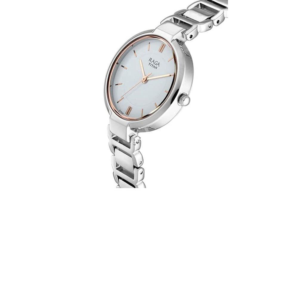 Titan Raga Viva Analog White Dial Women's Watch -NM2608SM01 / NL2608SM01/NP2608SM01