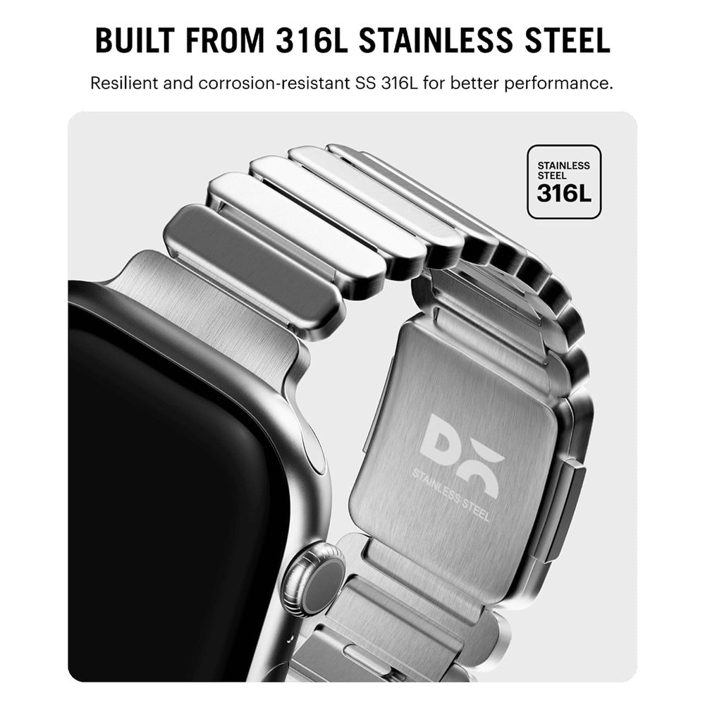 DailyObjects Stainless Steel Strap Apple Watch Band with Secure Clasp, Comfortable Fit, Watch Not Included