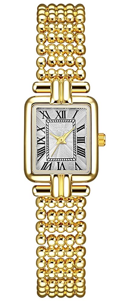 Women Vintage Roman Numerals Watch with Gold or Silver Options Square Dial 30M Waterproof Elegant Jewelry Gift