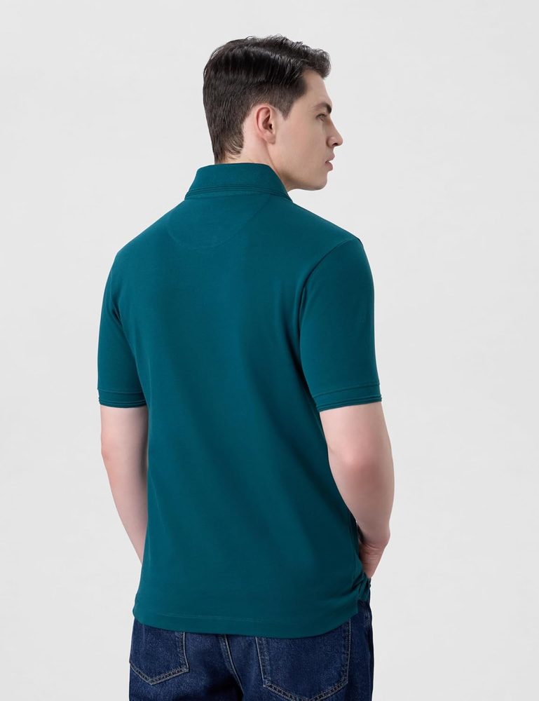 Symbol Premium Men's Cotton Stretch Solid Polo T-Shirt