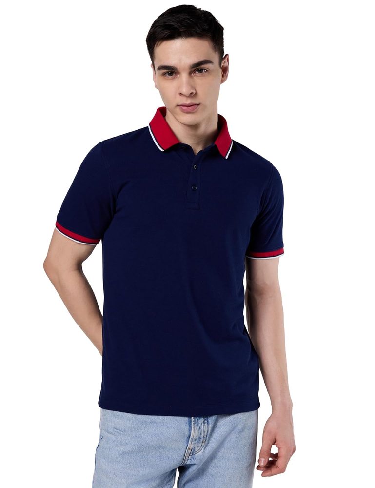 Symbol Premium Men's 100% Cotton Solid Polo T-Shirt - Regular Fit