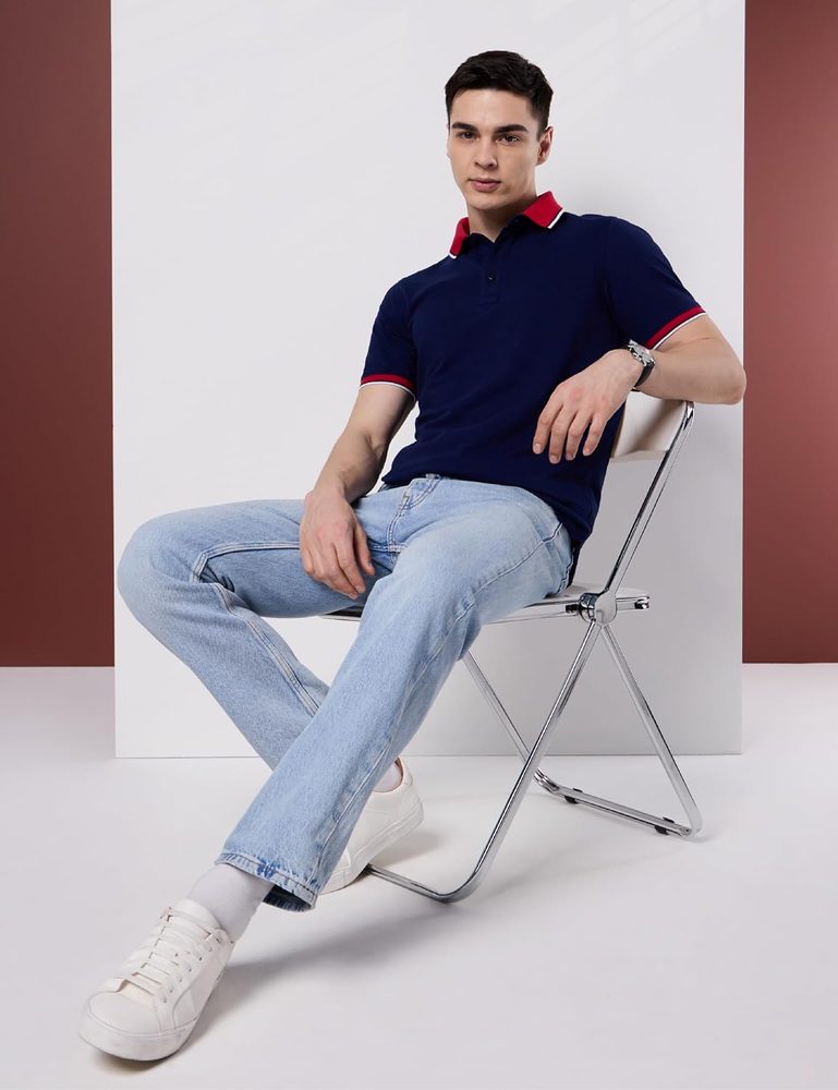 Symbol Premium Men's 100% Cotton Solid Polo T-Shirt - Regular Fit