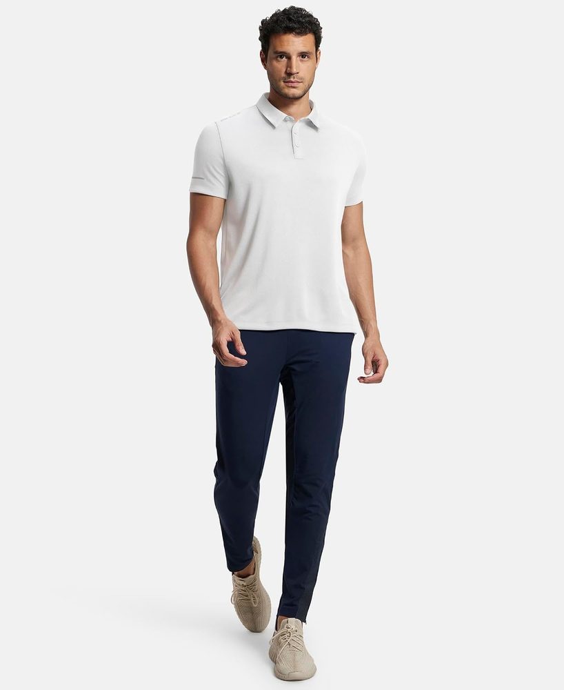 Jockey MV41 Men Recycled Microfiber Elastane Stretch Half Sleeve Active Wear Polo T-Shirt with Breathable Mesh